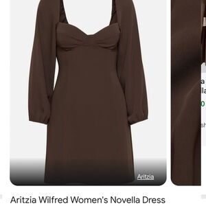 Aritzia Novella Dress in Rich Mocha - WORN ONCE!